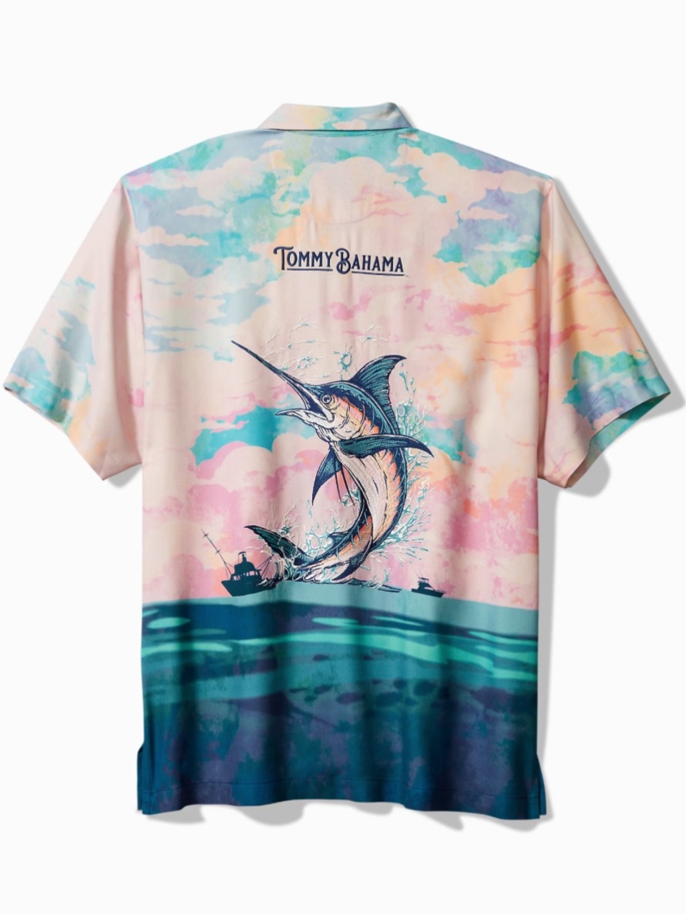 NWT TOMMY BAHAMA Collector’s Series 24 “Fin By Me” Silk Camp Shirt XXL Ltd Editi